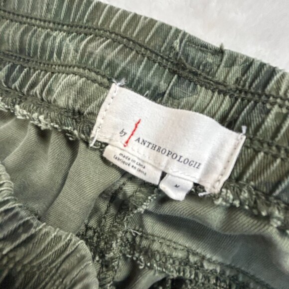 By Anthropologie Womens Green Camo Jogger Pants Medium Tencel Drawstring Waist - Picture 3 of 10